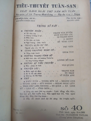 TIỂU THUYẾT TUẦN SAN SỐ 40 