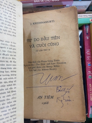 TỰ DO ĐẦU TIÊN VÀ CUỐI CÙNG - KRISHNAMURTI (PHẠM CÔNG THIỆN dịch)