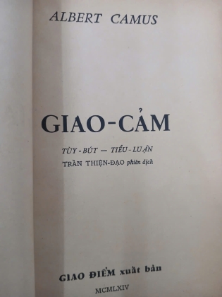 GIAO CẢM - ALBERT CAMUS (Trần Thiện Đạo phiên dịch)