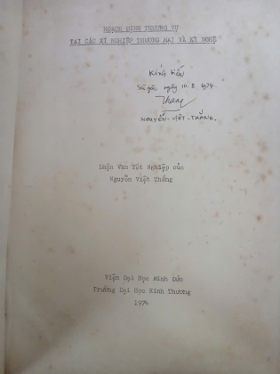 HOẠCH ĐỊNH THƯƠNG VỤ TẠI CÁC XÍ NGHIỆP THƯƠNG MẠI VÀ KỸ NGHỆ - NGUYỄN VIỆT THẮNG