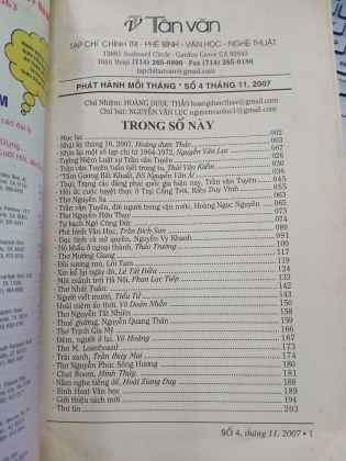 TẠP CHÍ TÂN VĂN (SỐ 4 NĂM 2007)