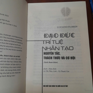 ĐẠO ĐỨC TRÍ TUỆ NHÂN TẠO - LUCIANO FLORIDI ( BÌA CỨNG, LÊ THỊ THÙY LINH DỊCH)