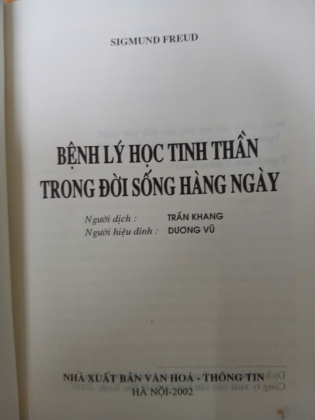 BỆNH LÝ HỌC TINH THẦN VỀ SINH HOẠT ĐỜI THƯỜNG - SIGMUND FREUD