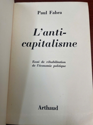 L’ANTICAPITALISME (CHỦ NGHĨA CHỐNG TƯ BẢN) - PAUL FABRA