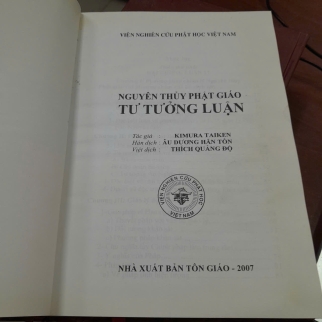 NGUYÊN THỦY PHẬT GIÁO TƯ TƯỞNG LUẬN - KIMURA TAIKEN ( THÍCH QUẢNG ĐỘ DỊCH)