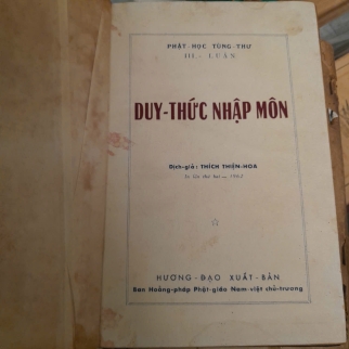 DUY THỨC NHẬP MÔN, DUY THỨC HỌC - THÍCH THIỆN HOA DỊCH