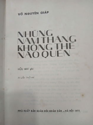NHỮNG NĂM THÁNG KHÔNG THỂ NÀO QUÊN - VÕ NGUYÊN GIÁP 