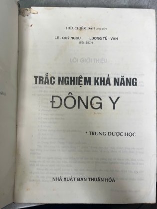 TRẮC NGHIỆM KHẢ NĂNG ĐÔNG Y TRUNG DƯỢC HỌC (BÌA CỨNG) - HỨA CHIÊM DÂN