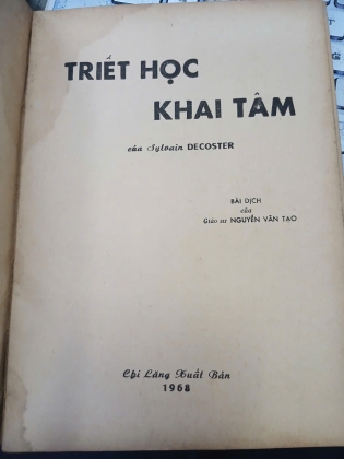 TRIẾT HỌC KHAI TÂM - SYLVAIN DECOSTER (BẢN DỊCH CỦA NGUYỄN VĂN TẠO)