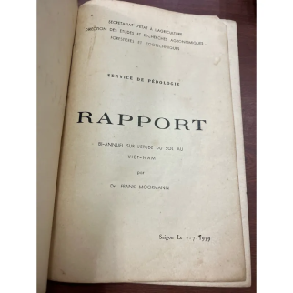 RAPPORT BI-ANNUEL SUR L'ETUDE DU SOL AU VIET-NAM - F. MOORMANN