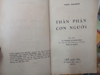 THÂN PHẬN CON NGƯỜI - ANDRE MALRAUX (BẢN DỊCH: LÊ THANH HOÀNG DÂN VÀ MAI VI PHÚC)