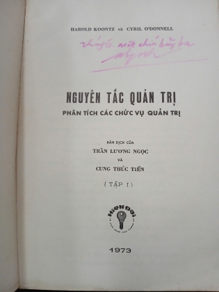 NGUYÊN TẮC QUẢN TRỊ (TẬP 1) - H. KOONTZ, C. O'DONNELL (BẢN DỊCH CỦA TRẦN LƯƠNG NGỌC & CUNG THÚC TIẾN)