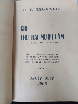 GIỜ THỨ HAI MƯƠI LĂM (QUYỂN 1) - C. V. GHEORGHIU (BẢN DỊCH CỦA LÊ NGỌC TRỤ VÀ VÕ THỊ HAY)