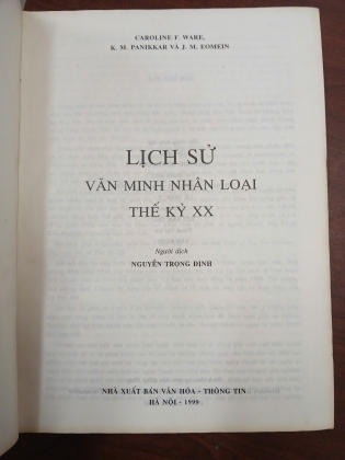 LỊCH SỬ VĂN MINH NHÂN LOẠI THẾ KỶ XX - CAROLINE F. WARE, K. M. PANIKKAR, J. M. EOMEIN