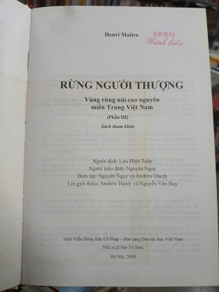 RỪNG NGƯỜI THƯỢNG - PHẦN III: VÙNG RỪNG NÚI CAO NGUYÊN MIỀN TRUNG VIỆT NAM - HENRI MAITRE 