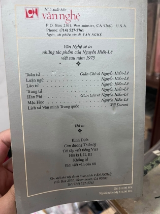 KHỔNG TỬ - NGUYỄN HIẾN LÊ (BẢN IN ĐẦY ĐỦ BÊN MỸ NĂM 1992)