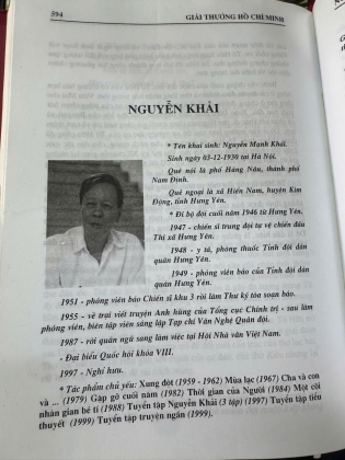 GIẢI THƯỞNG HỒ CHÍ MINH NHÀ VĂN - TÁC PHẨM