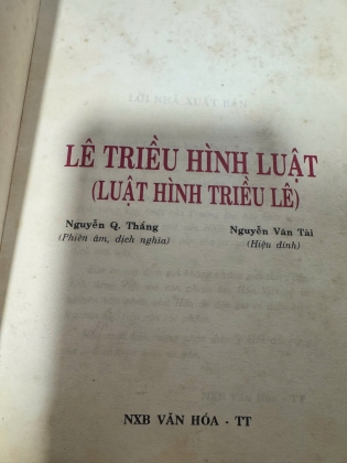 LÊ TRIỀU HÌNH LUẬT (LUẬT HỒNG ĐỨC) - NGUYỄN Q. THẮNG 