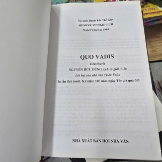 QUO VADIS ( BÌA CỨNG) - HENRYK SIENKIEWICZ ( NGUYỄN HỮU DŨNG DỊCH)