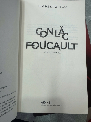 CON LẮC FOUCAULT - UMBERTO ECO ( VÕ HẰNG NGA DỊCH) 